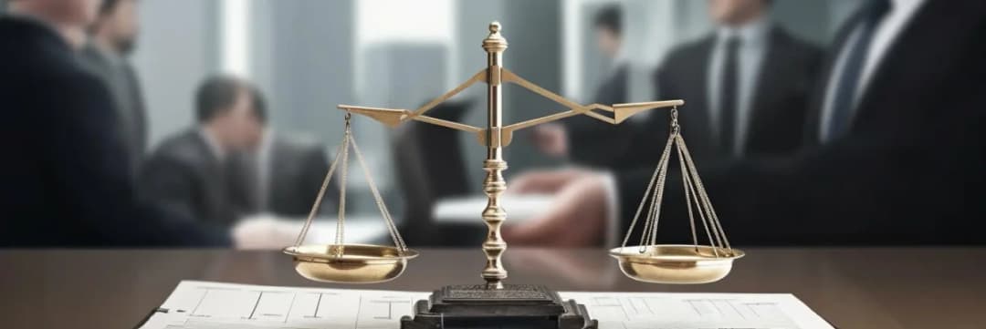 Legal scales of justice on a desk